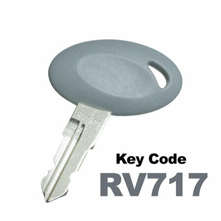 BAUER RV KEY, RV717  , Gray, Egg Shaped, Precut KEY-RV-717